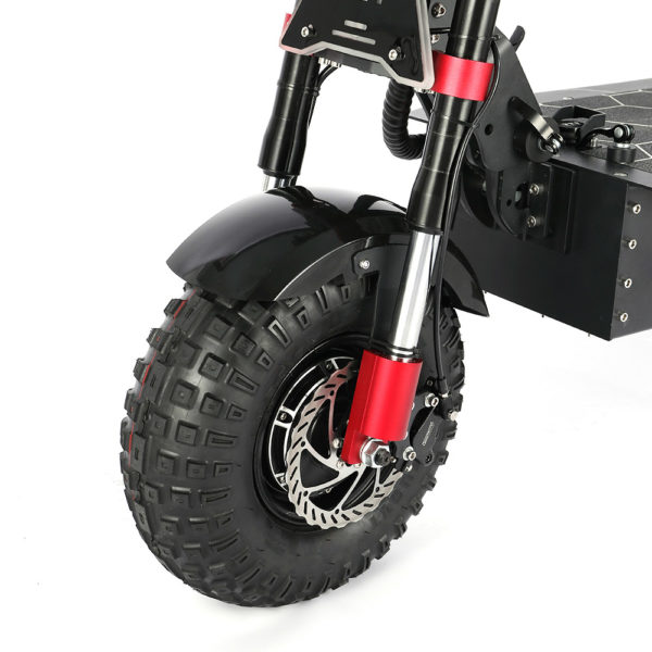 Front wheel view of obarter x7 8000w electric scooter for adults