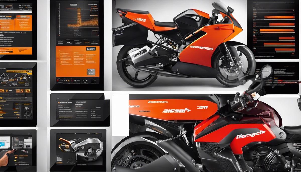 Image of various diagnostic tools for motorcycles